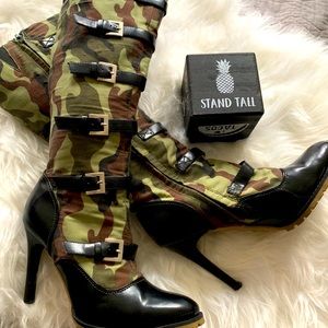 Knee high camo boots